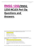 RNSG 1250/RNSG 1250 NCLEX Peri Op Questions and Answers.