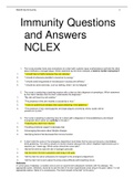 RNSG 1250/ RNSG 1250 Immunity Questions and Answers NCLEX