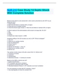   NUR 210 Case Study 14 Septic Shock With Complete Solution