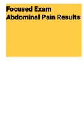 Exam (elaborations) NR 509 FOCUSED EXAM Abdominal Pain Results Shadow Health 