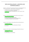 Exam (elaborations) HIST 410N FINAL EXAM 3 – QUESTION AND ANSWERS (Graded A) (HIST410N) 
