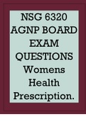 NSG 6320 AGNP BOARD EXAM QUESTIONS Womens Health Prescription..