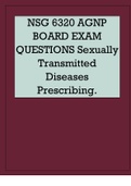 NSG 6320 AGNP BOARD EXAM QUESTIONS Sexually Transmitted Diseases Prescribing.