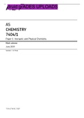 AS CHEMISTRY 7404&sol;1 Paper 1 Inorganic and Physical Chemistry Mark scheme June 2019 Version&colon; 1&period;0 Final