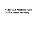 NURS 6670 Midterm exam (With Correct Answers).