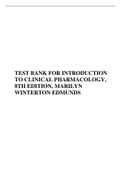 TEST BANK FOR INTRODUCTION TO CLINICAL PHARMACOLOGY&comma; 8TH EDITION&comma; MARILYN WINTERTON EDMUNDS