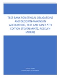 Test Bank for Ethical Obligations and Decision-Making in Accounting&comma; Text and Cases 5th Edition Steven Mintz&comma; Roselyn Morris