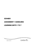 SCH4801 ASSIGNMENT 1 GUIDELINES