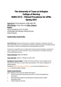 NURS 5313 - Clinical Procedures for APNs Spring 2021