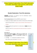 Gizmo Student Exploration: Free-Fall Laboratory, (A Grade), Questions and Answers, All Correct Study Guide
