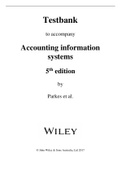 Test Bank for Accounting Information Systems&comma; 5th Edition&comma; Alison Parkes&comma; Brett Considine&comma; Karin Olesen