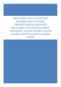 Test Bank for Accounting Information Systems, Understanding Business Processes, 4th Edition Brett Considine, Alison Parkes, Karin Olesen, Yvette Blount, Derek Speer.