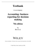 Test Bank for Accounting,, Business Reporting for Decision Making,, 7th Edition Jacqueline Birt, Keryn Chalmers, Suzanne Maloney, Albie Brooks, Judy Oliver, David Bond.