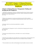 BUS 00297 Chapter 11 Human Resource Management: Finding and Keeping the Best Employees