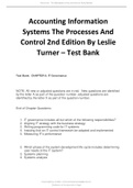 Test Bank For Accounting Information Systems The Processes And Control 2nd Edition By Leslie Turner