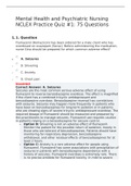 Mental Health and Psychiatric Nursing NCLEX Practice Quiz &num;1&colon; 75 Questions