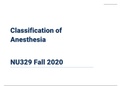 perioperative care annesthesia {classification of anesthesia} summary