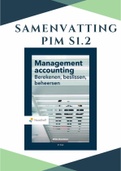 Samenvatting PIM S1.2 Management accounting berekenen, beslissen, beheersen