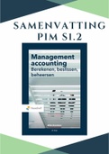 Samenvatting PIM S1&period;2 Management accounting berekenen&comma; beslissen&comma; beheersen