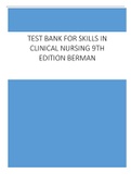 Test Bank For Skills in Clinical Nursing 9th Edition Berman