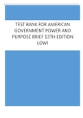 Test Bank For American Government Power and Purpose Brief 13th Edition Lowi