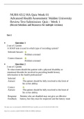 NURS 6512 HA Quiz Week 01 Advanced Health Assessment: Walden University 