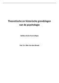 Samenvatting syllabus Theoretische en historische grondslagen van de psychologie + notities en overzicht belangrijke namen