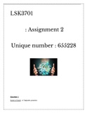 LSK3701 Assignment 2 answers- received a distinction