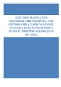 SOLUTION MANUAL FOR MATERNAL-CHILD NURSING&comma; 5TH EDITION&comma; EMILY SLONE MCKINNEY&comma; SUSAN R&period; JAMES&comma; SHARON SMITH MURRAY&comma; KRISTINE NELSON&comma; JEAN ASHWILL