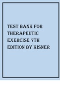 TEST BANK FOR THERAPEUTIC EXERCISE 7TH EDITION BY KISNER&period;