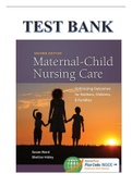 TEST BANK FOR MATERNAL-CHILD NURSING CARE WITH THE WOMEN’S HEALTH COMPANION OPTIMIZING OUTCOMES FOR MOTHERS, CHILDREN, AND FAMILIES, 2ND EDITION, SUSAN L. WARD, SHELTON M. HISLEY