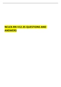 NCLEX-RN V12.35 QUESTIONS AND ANSWERS( COMPLETE SOLUTION)