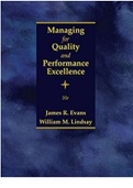 Managing for quality and performance excellence 10th edition test bank by James R. Evans, William M. Lindsay