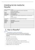 SAMENVATTING MEDISCHE FILOSOFIE