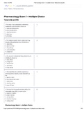 Pharmacology Exam 1 - Multiple Choice