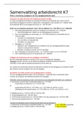 Samenvatting toets arbeidsrecht en sociaalzekerheidsrecht K7