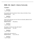 BIBL 104 Quiz 8( Version 1), Verified and Correct answers