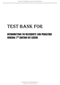 Test Bank for Introduction to Maternity and Pediatric Nursing, 7th Edition, Gloria Leifer. 