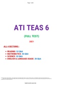 ATI TEAS 6 FULL TEST&colon;LATEST 2021&comma;A GRADED DOCUMENT
