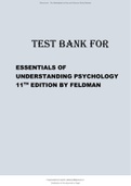 TEST BANK FOR ESSENTIALS OF UNDERSTANDING PSYCHOLOGY 11TH EDITION BY FELDMAN&period;