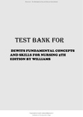 DeWit's Fundamental Concepts and Skills for Nursing, 5th Edition By Patricia A. Williams PDF Test Bank 