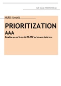 NURS- Uworld PRIORITIZATION AAA &lpar;Everything you need to pass the EXAMS and earn your highest score&rpar; Exam Elaborations Q&A