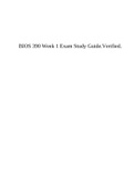 BIOS 390 Week 1 Exam Study Guide.Verified.