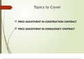 PRICE ADJUSTMENT IN CONSTRUCTION CONTRACT