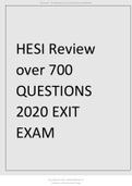 HESI Review over 700 QUESTIONS 2020 EXIT EXAM.