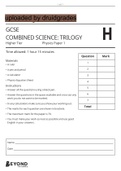 AQA GCSE Combined Science Physics Paper 1 Higher Question Paper