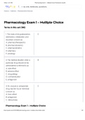 Pharmacology Exam 1 - Multiple Choice