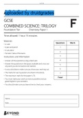 AQA GCSE Combined Science Chemistry Paper 1 Foundation Question Pape