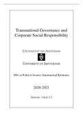 Transnational Governance & CSR UvA MSc FULL NOTES