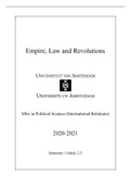 Empire, Law and Revolutions UvA MSc FULL NOTES